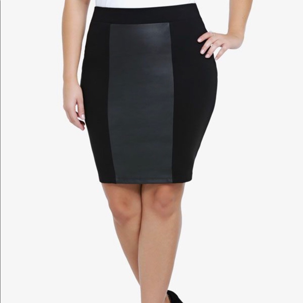 Torrid Faux Leather Panel Pencil Skirt